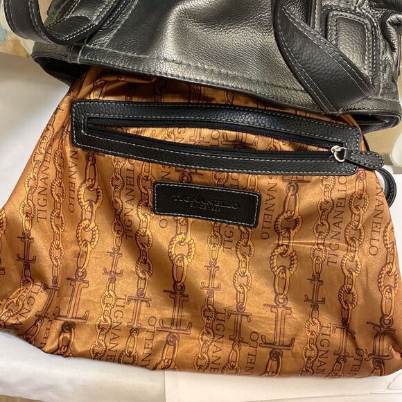 New Tignanello Leather 2 compartments Large Hand Bag - Picture 7 of 11